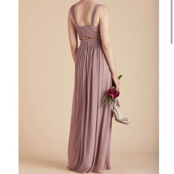 Birdie Grey Mauve Dress Sheer Cutouts Bridesmaid Evening Gown medium full length - Picture 2 of 14